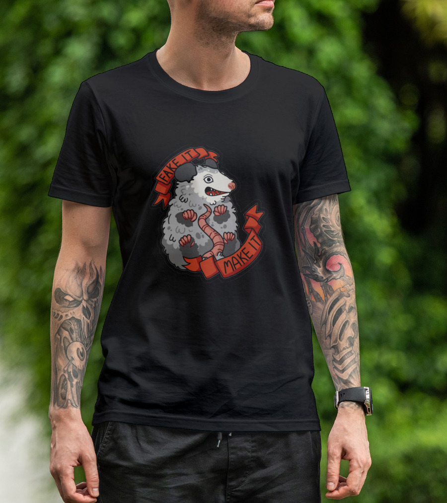 Fake It Make It Opossum With Red T-Shirt
