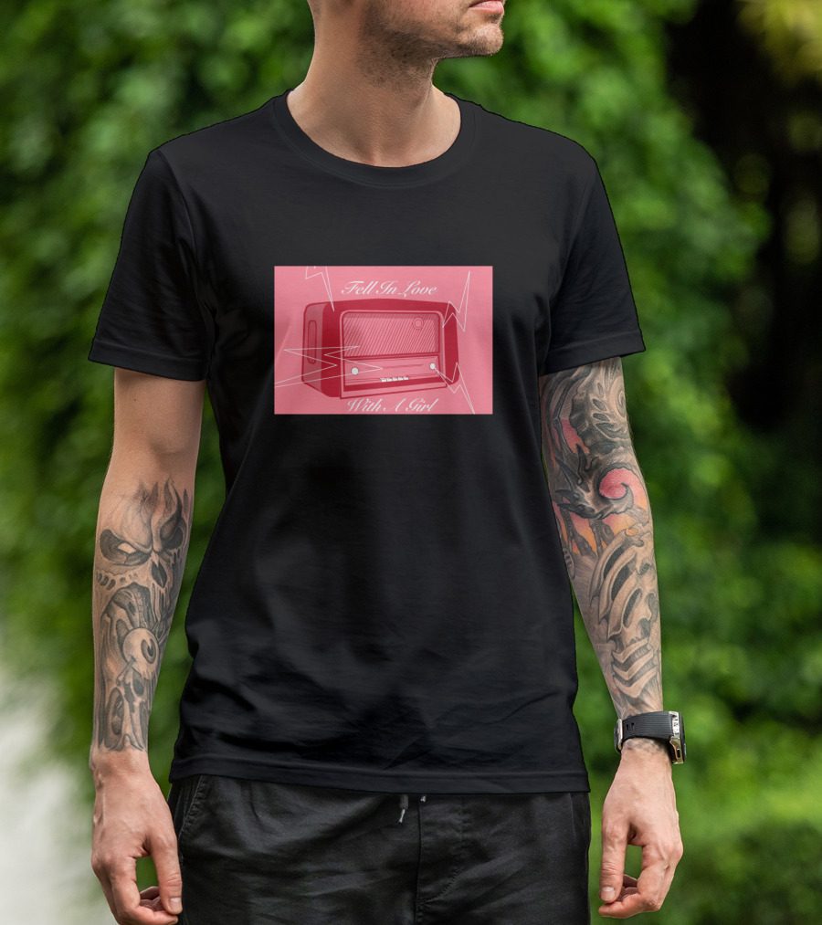 Fell In Love With A Girl Retro Radio Red Pink Lightning T-Shirt