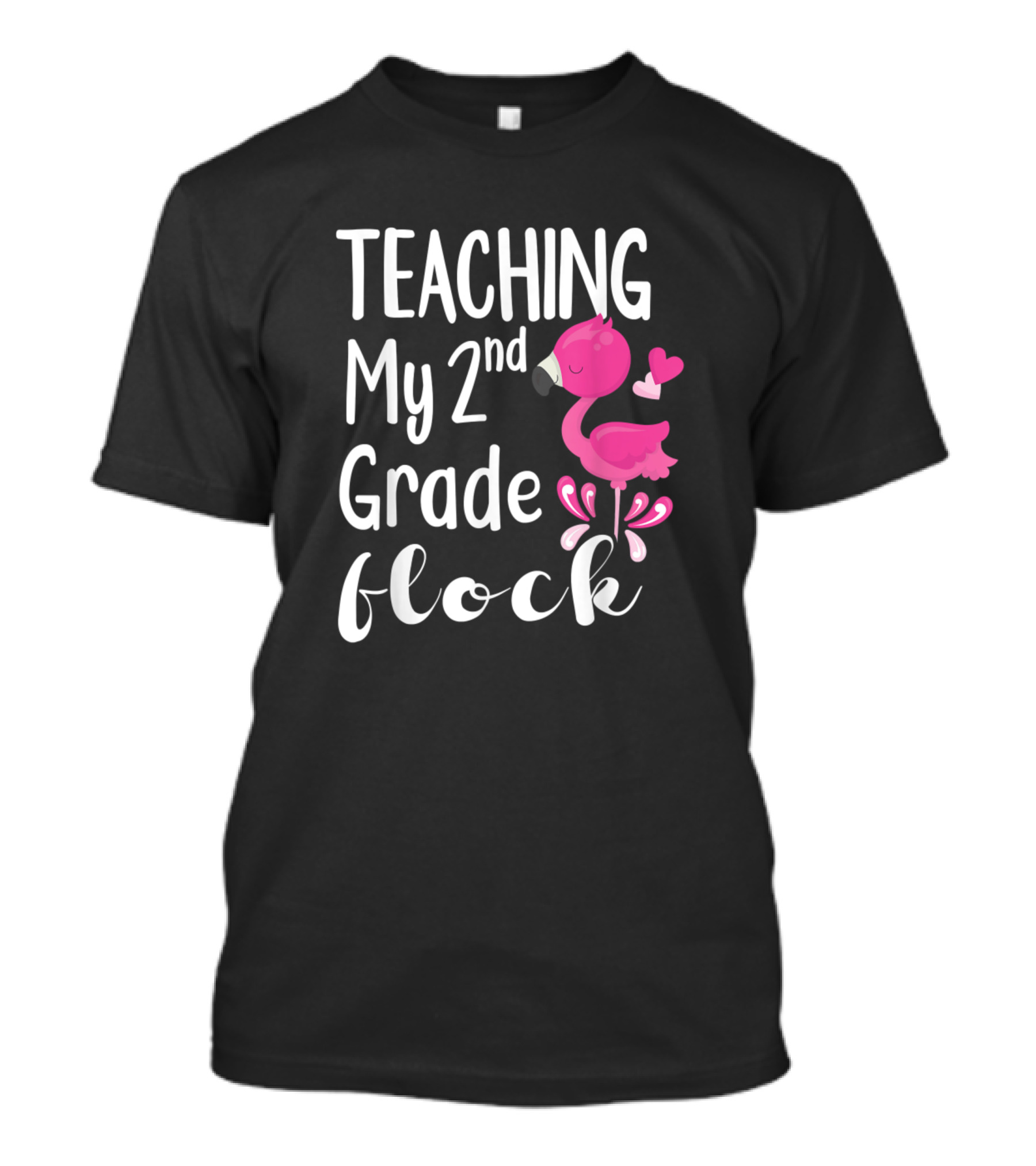 Flamingo Teaching My 2nd Grade Flock Teacher T-Shirt