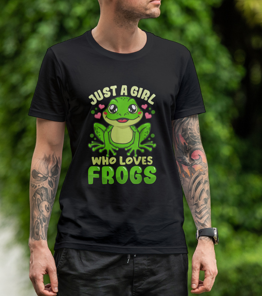 Just A Girl Who Loves Frogs Cute Funny Frog Lover T-Shirt