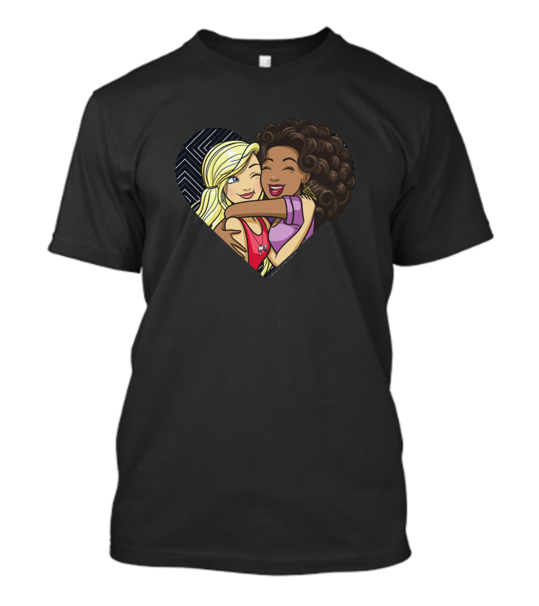 Girl Friends Hugging Heart T-Shirt