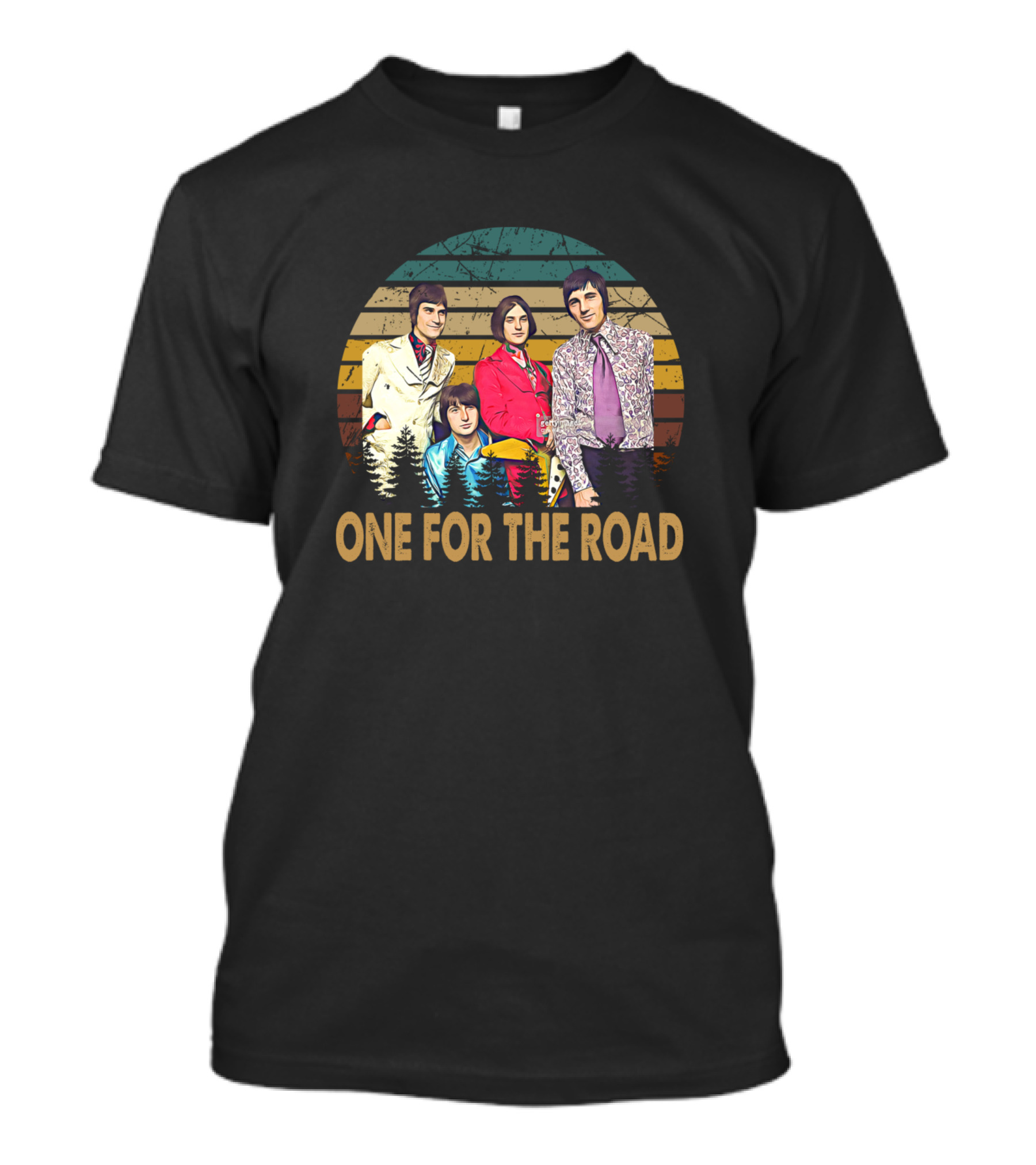 One For The Road The Kinks Vintage Band Members Oval T-Shirt