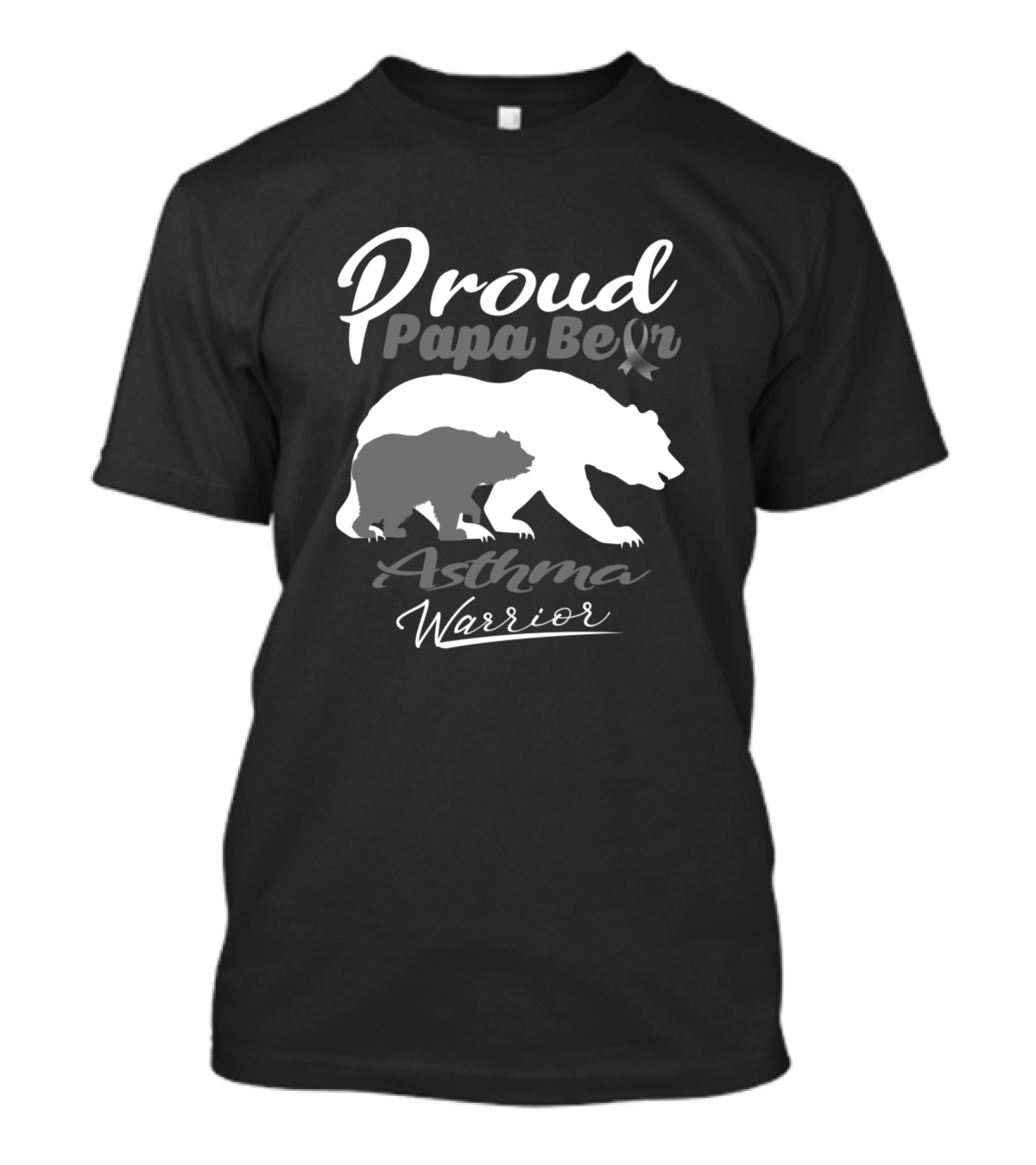 Proud Papa Bear Asthma Warrior Support T-Shirt