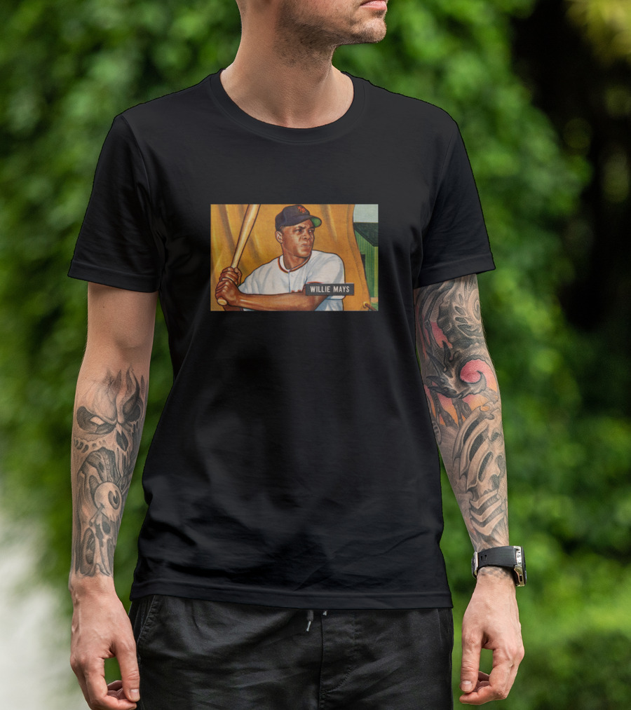 Willie Mays Vintage Baseball Card T-Shirt