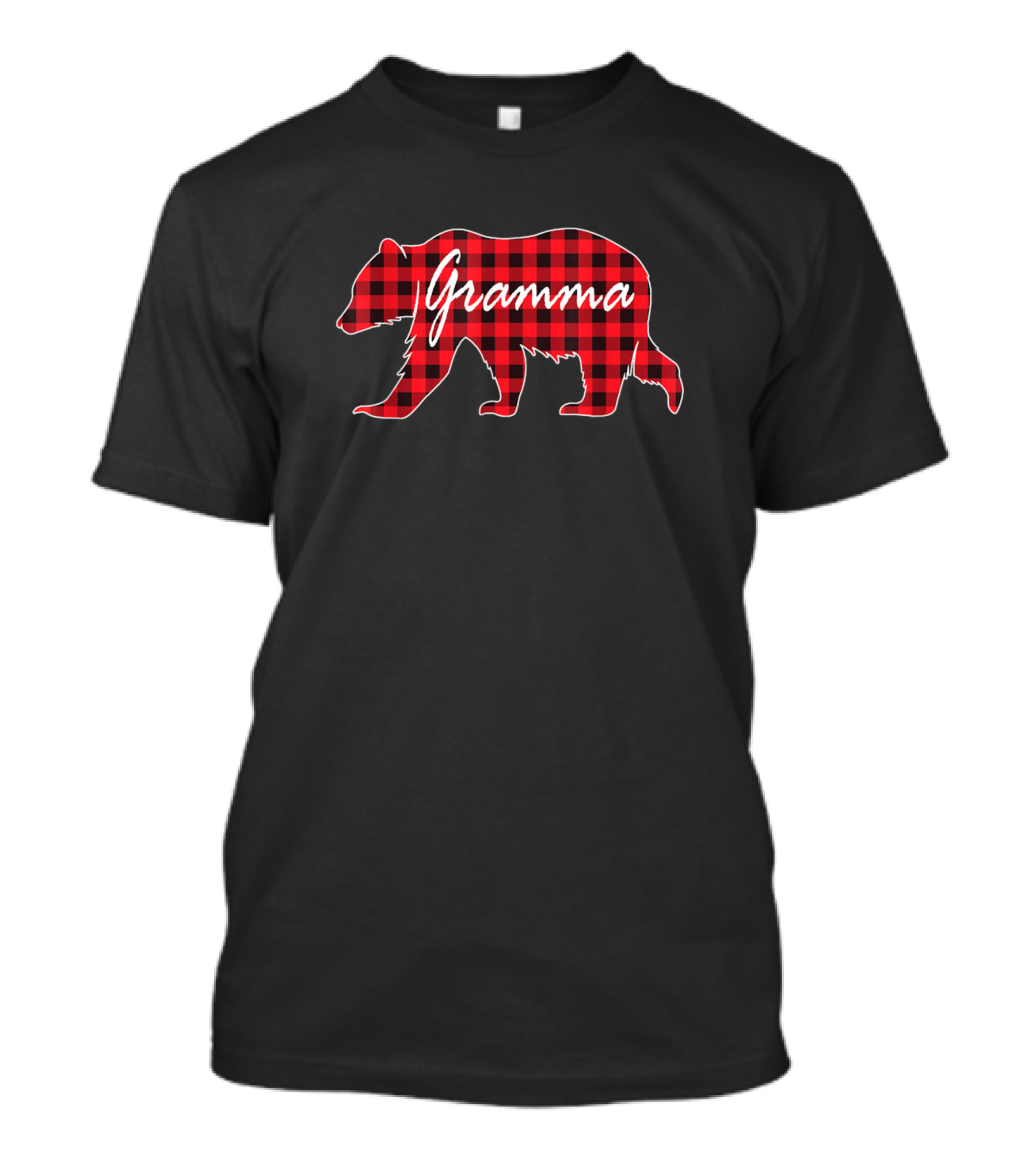 Gramma Red Plaid Bear Theme Matching Pajamas T-Shirt