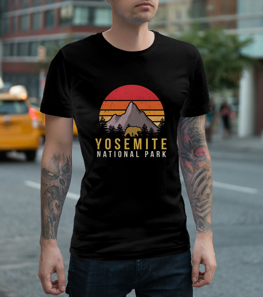 Yosemite National Park Bear Mountain Sunset Forest T-Shirt