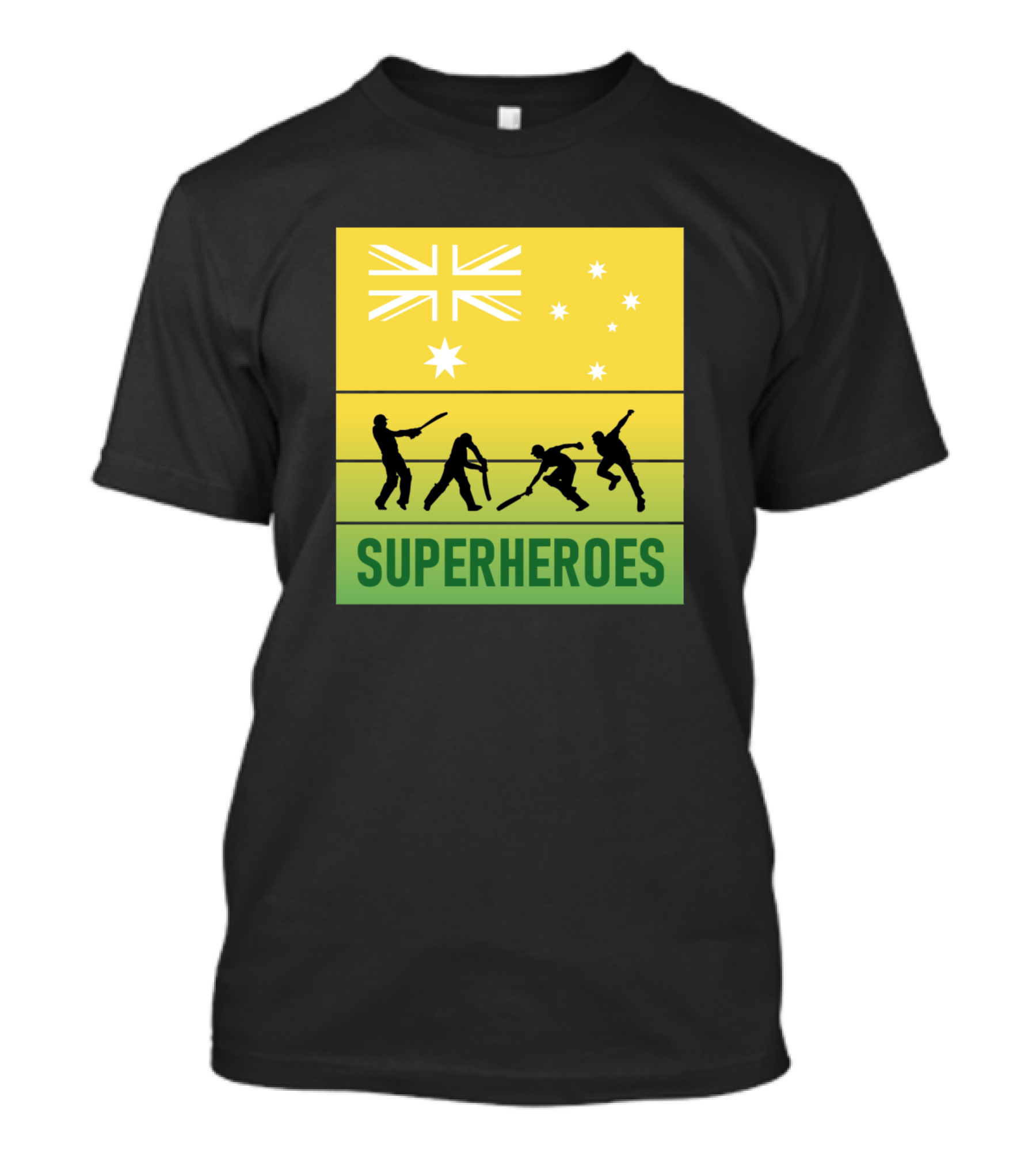 Australian Cricket Superheroes Flag T-Shirt