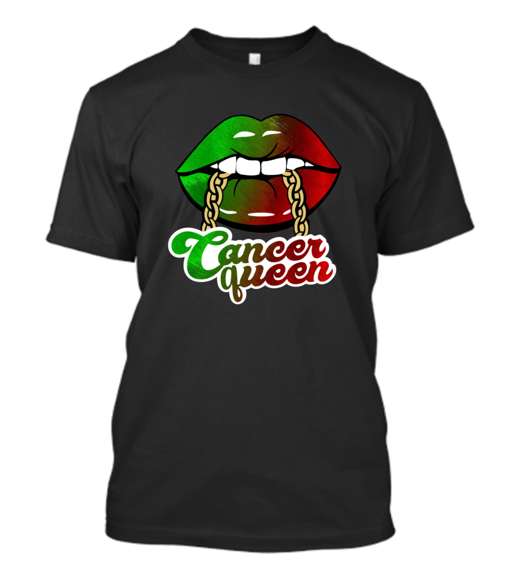 Cancer Queen Lips African Colors Birthday Women T-Shirt