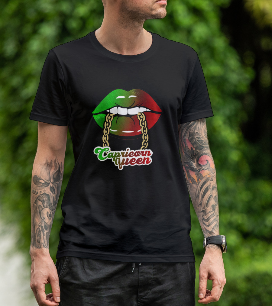 Capricorn Queen Lips African Colors T-Shirt