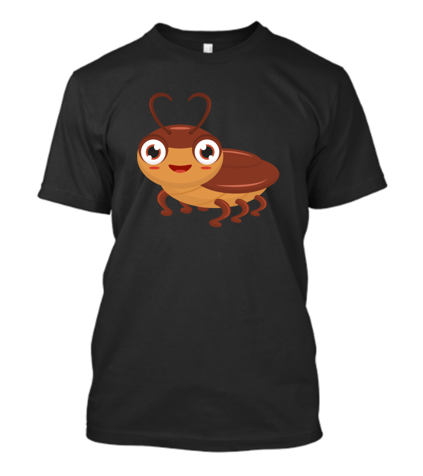 Smiling Cartoon Cockroach Character T-Shirt