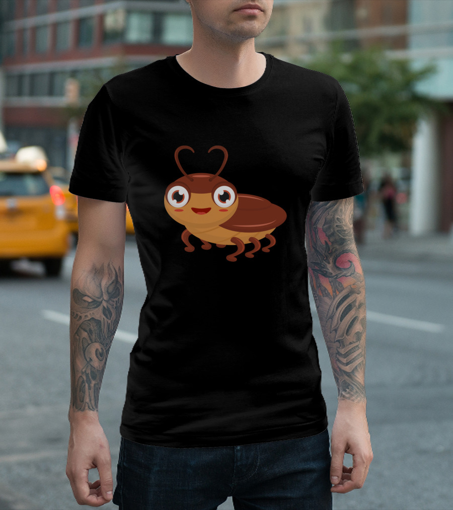 Smiling Cartoon Cockroach Character T-Shirt