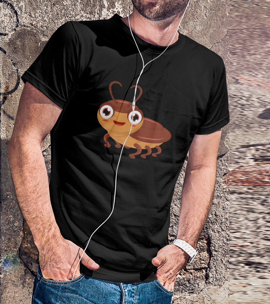 Smiling Cartoon Cockroach Character T-Shirt