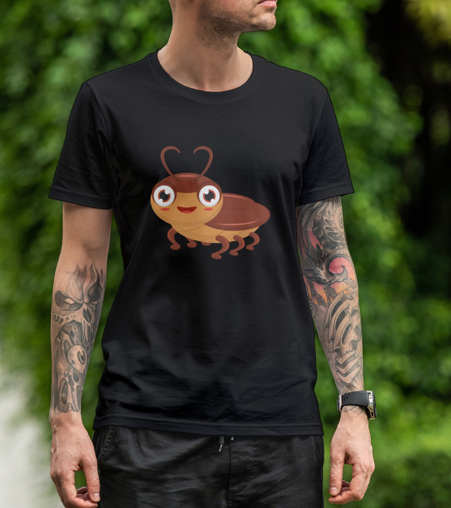Smiling Cartoon Cockroach Character T-Shirt