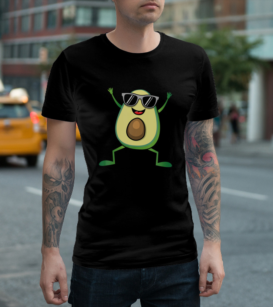 Guaca Cool Dancing Avocado Vegan Food Graphic Cute T-Shirt