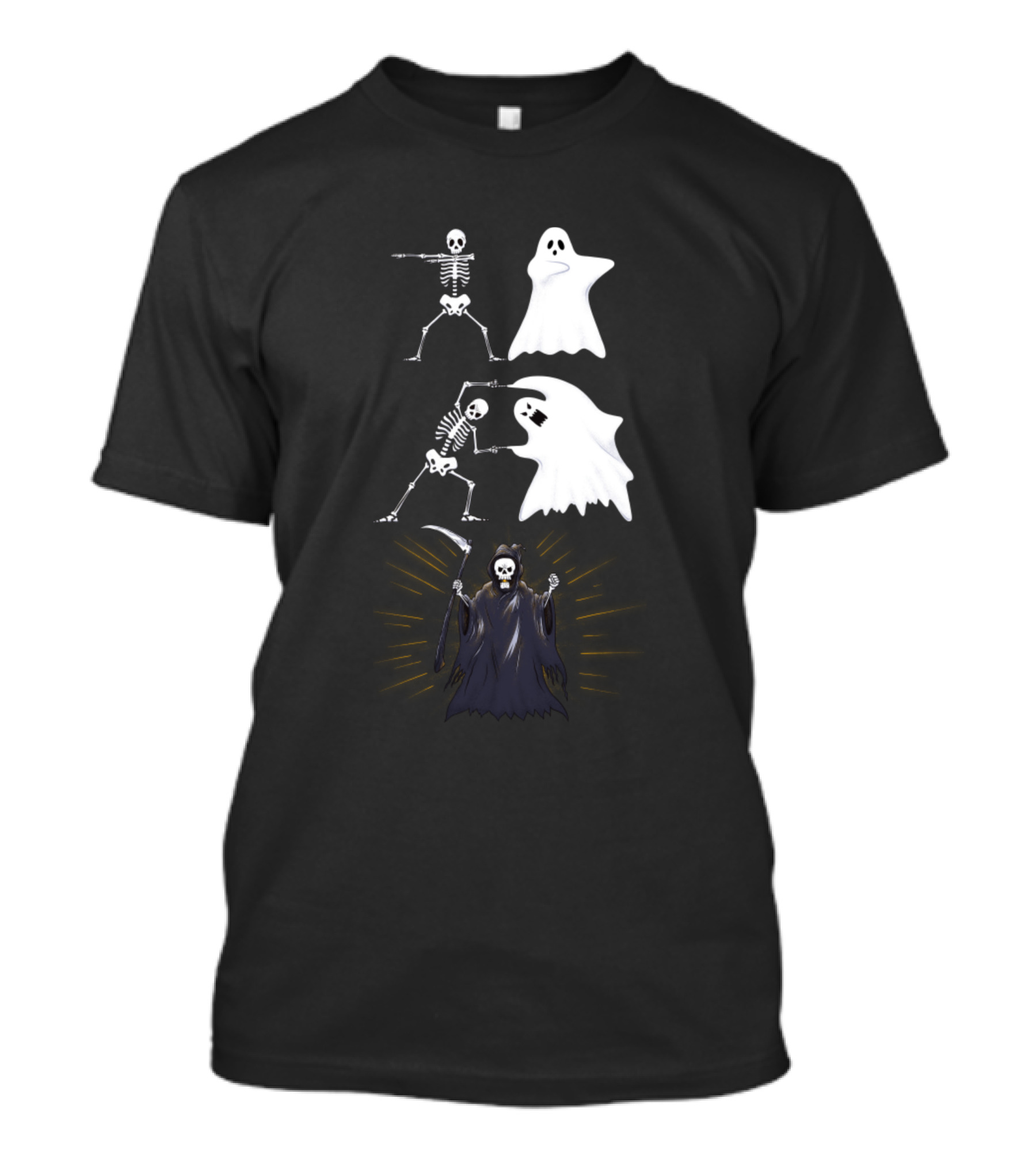 Deadly Fusion Skeletons And Ghosts Transform Into Grim Reaper T-Shirt