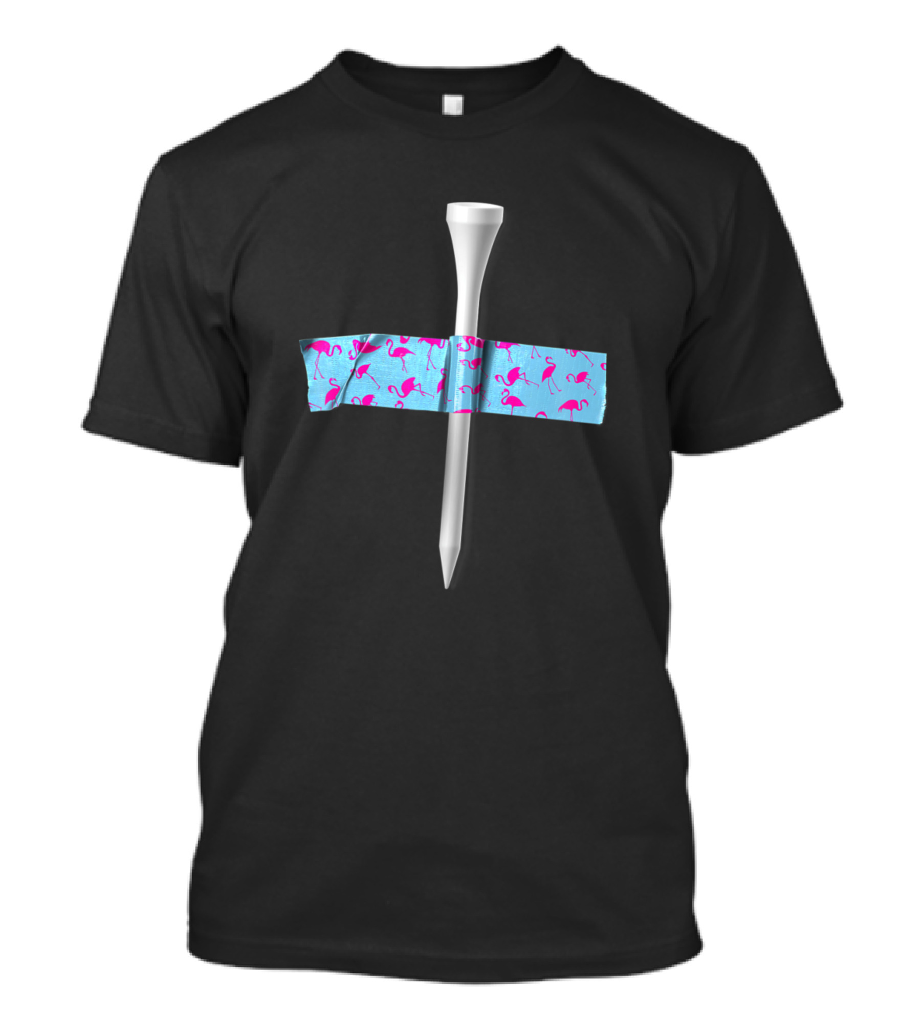 Flamingo Golf Tee With Duct Tape T-Shirt