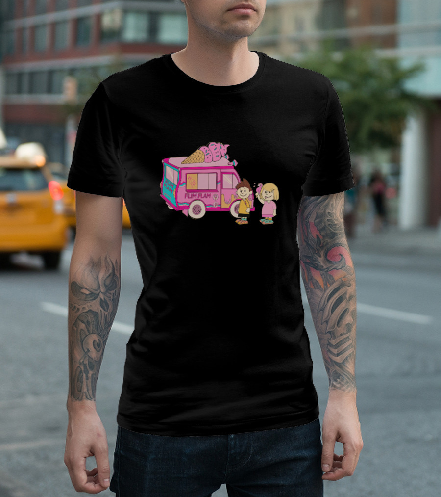 FLIM FLAM Flamingo Ice Cream Truck Adventure T-Shirt