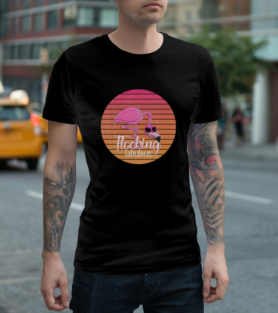 Flocking Fabulous Vintage Flamingo T-Shirt