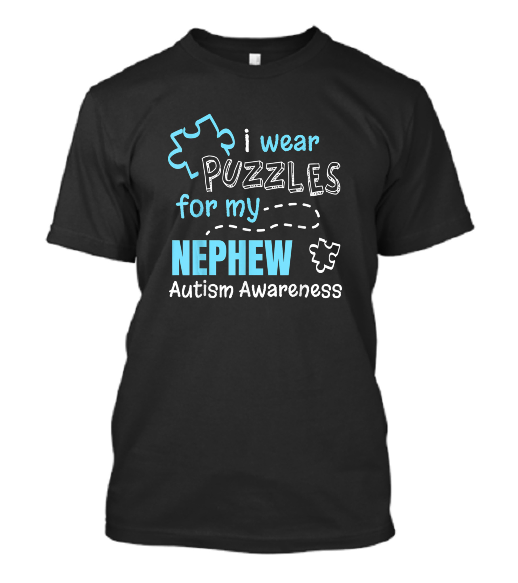 I Wear Puzzles For My Nephew Autism Awareness T-Shirt
