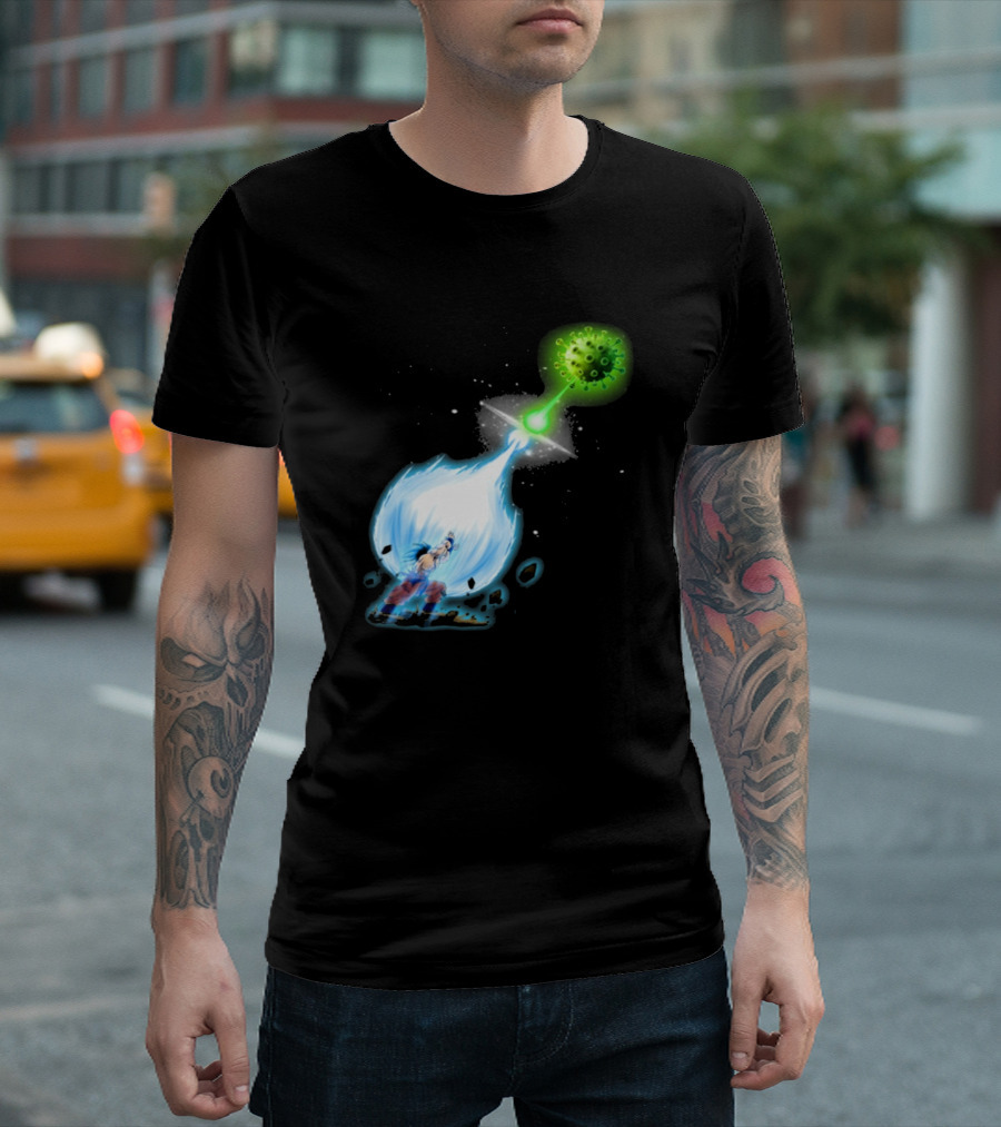 Ka Me Ha Me Ha Goku Battles Green Virus with Power Blast T-Shirt