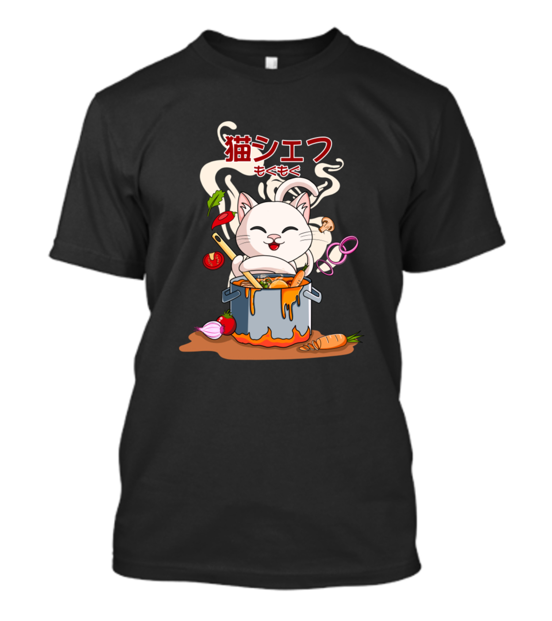 Meow Chef Cooking Pot Cat T-Shirt
