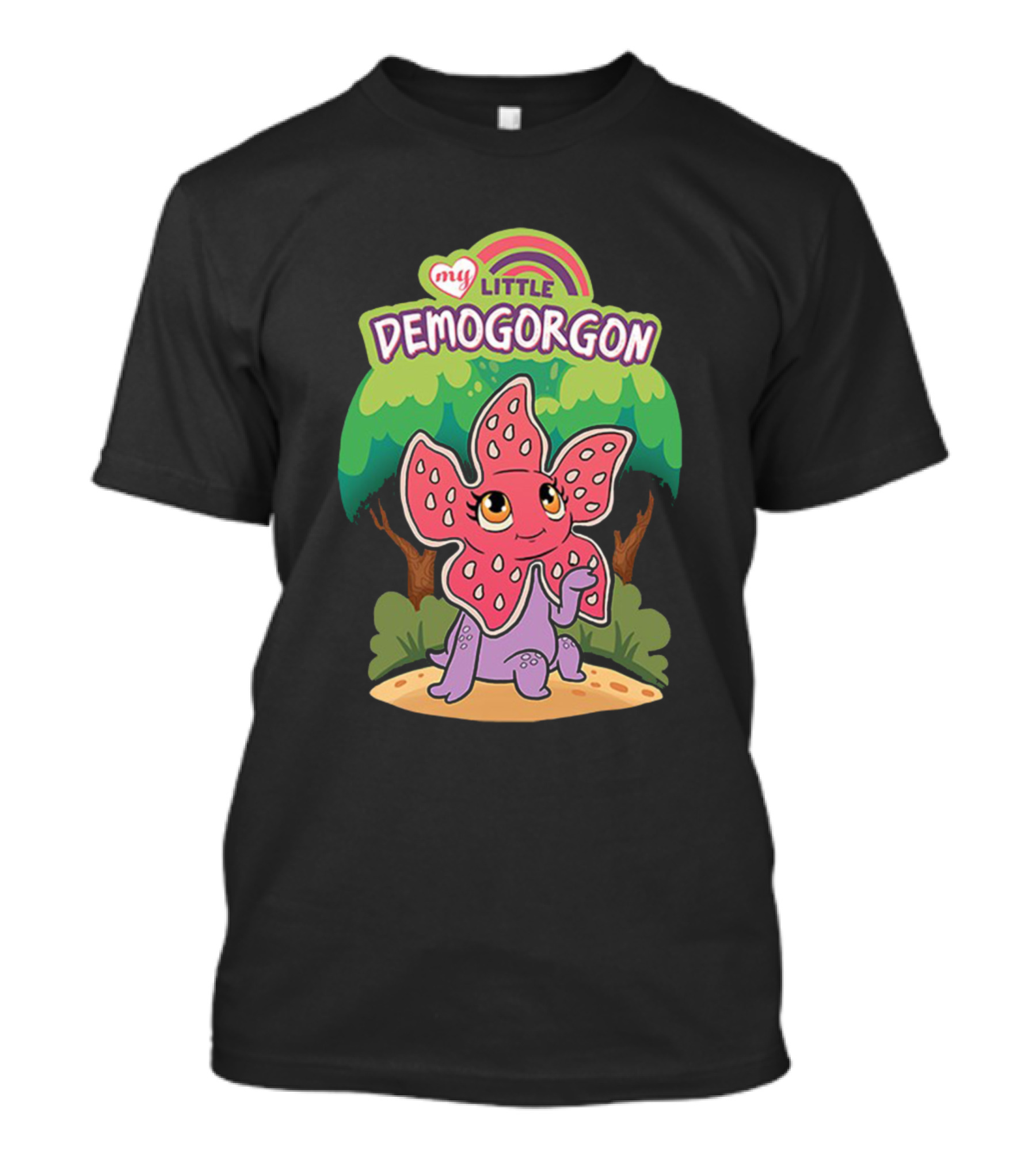 My Little Demogorgon Cute Creature With Rainbow And Trees T-Shirt