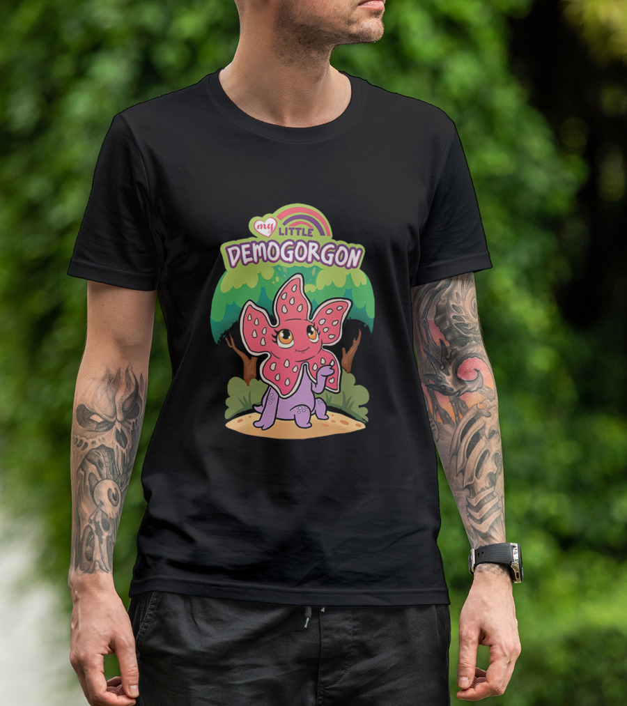 My Little Demogorgon Cute Creature With Rainbow And Trees T-Shirt