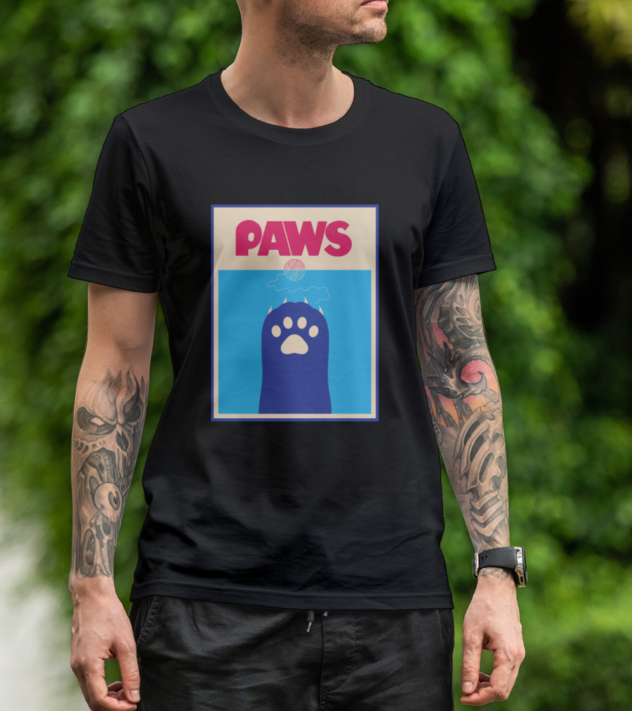 Paws Cat Paw Print Yarn T-Shirt