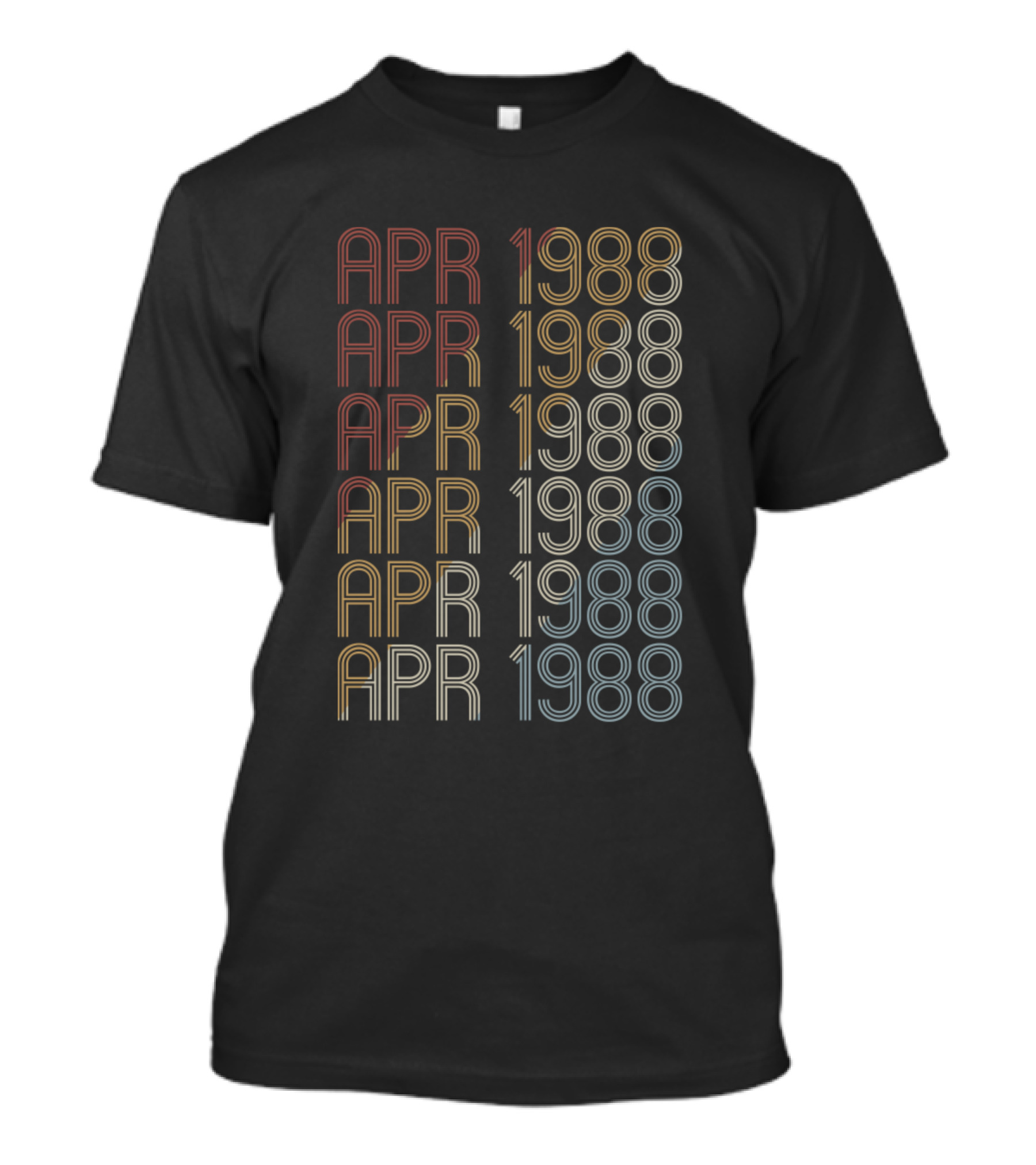 April 1988 Retro Pattern Vintage Birthday T-Shirt