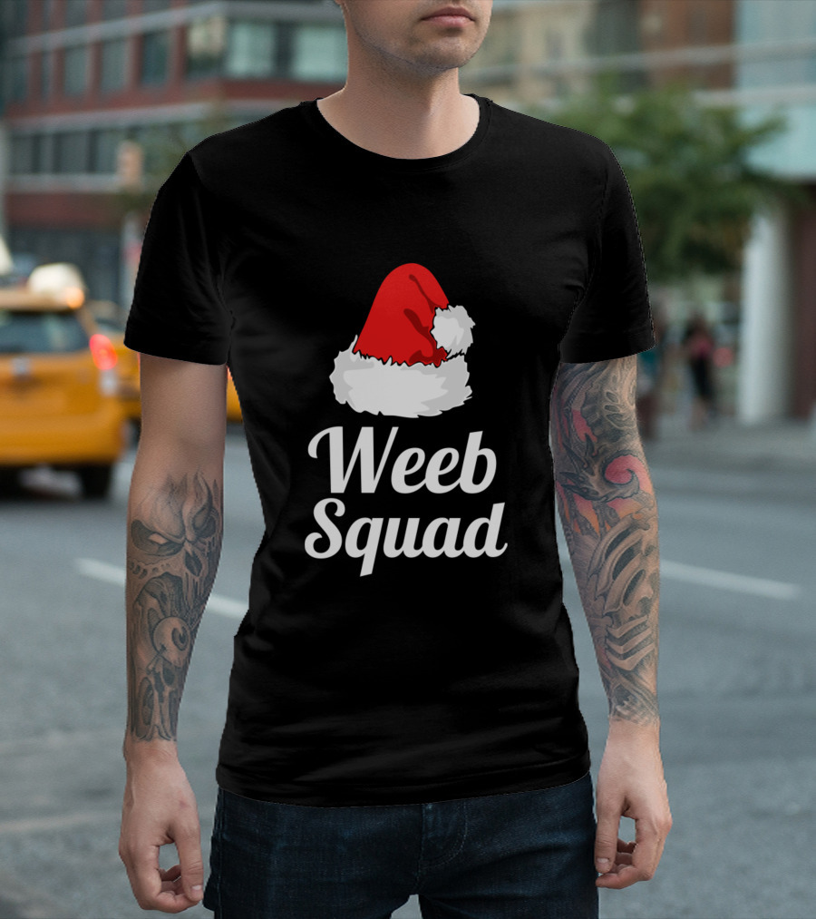 Weeb Squad Christmas Anime Lover Manga Santa Hat T-Shirt