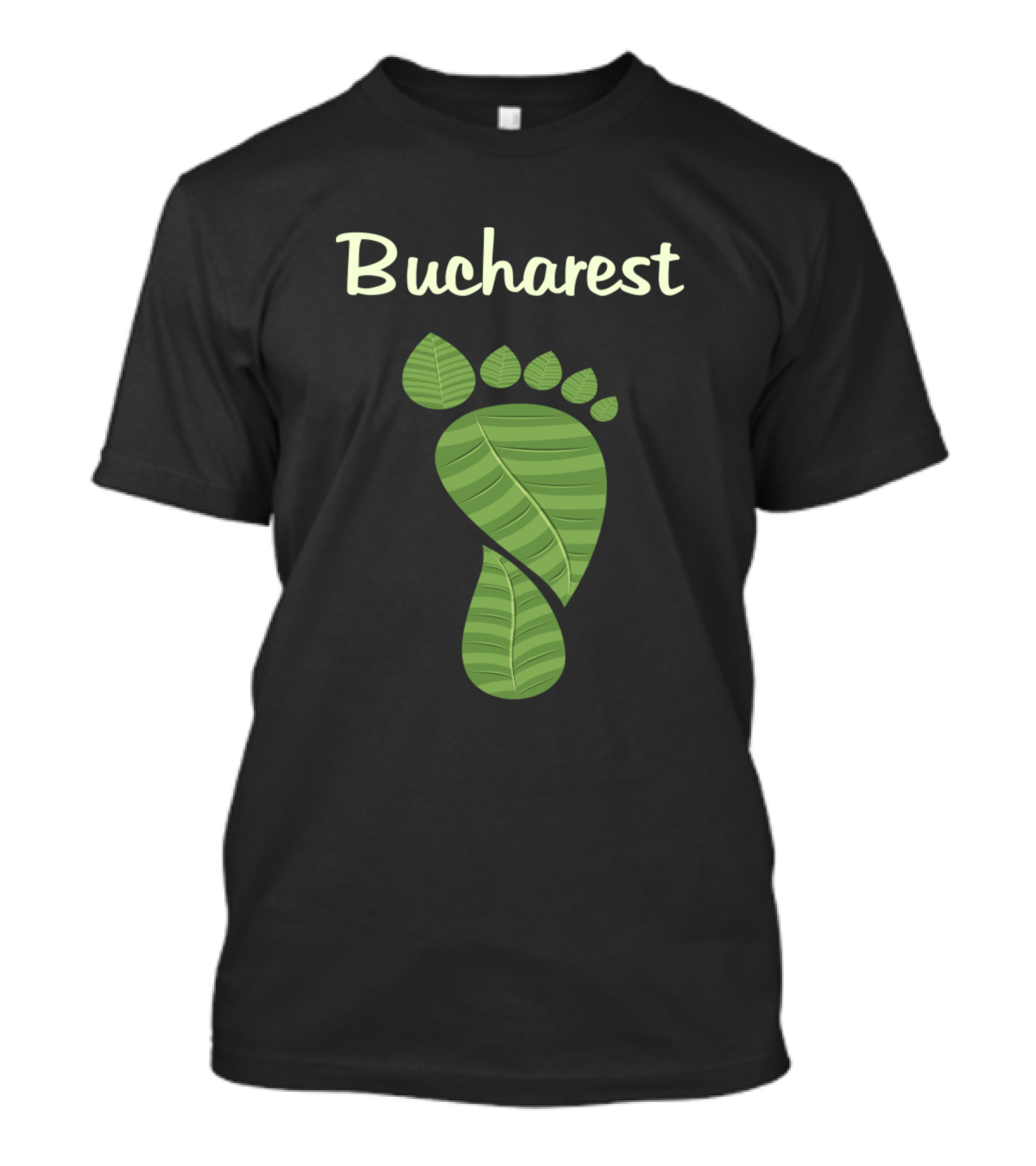 Bucharest Romania Leaf Footprint T-Shirt