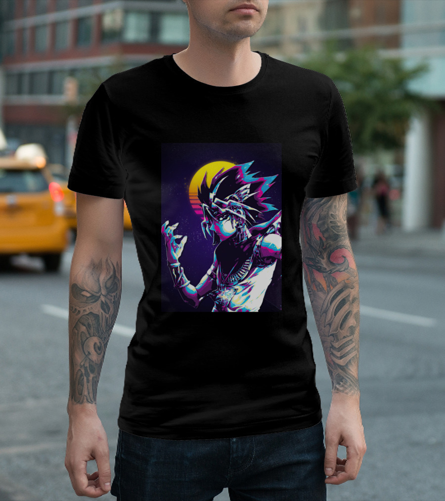 Yugi Pharaohy Retro Neon Anime Aesthetic T-Shirt