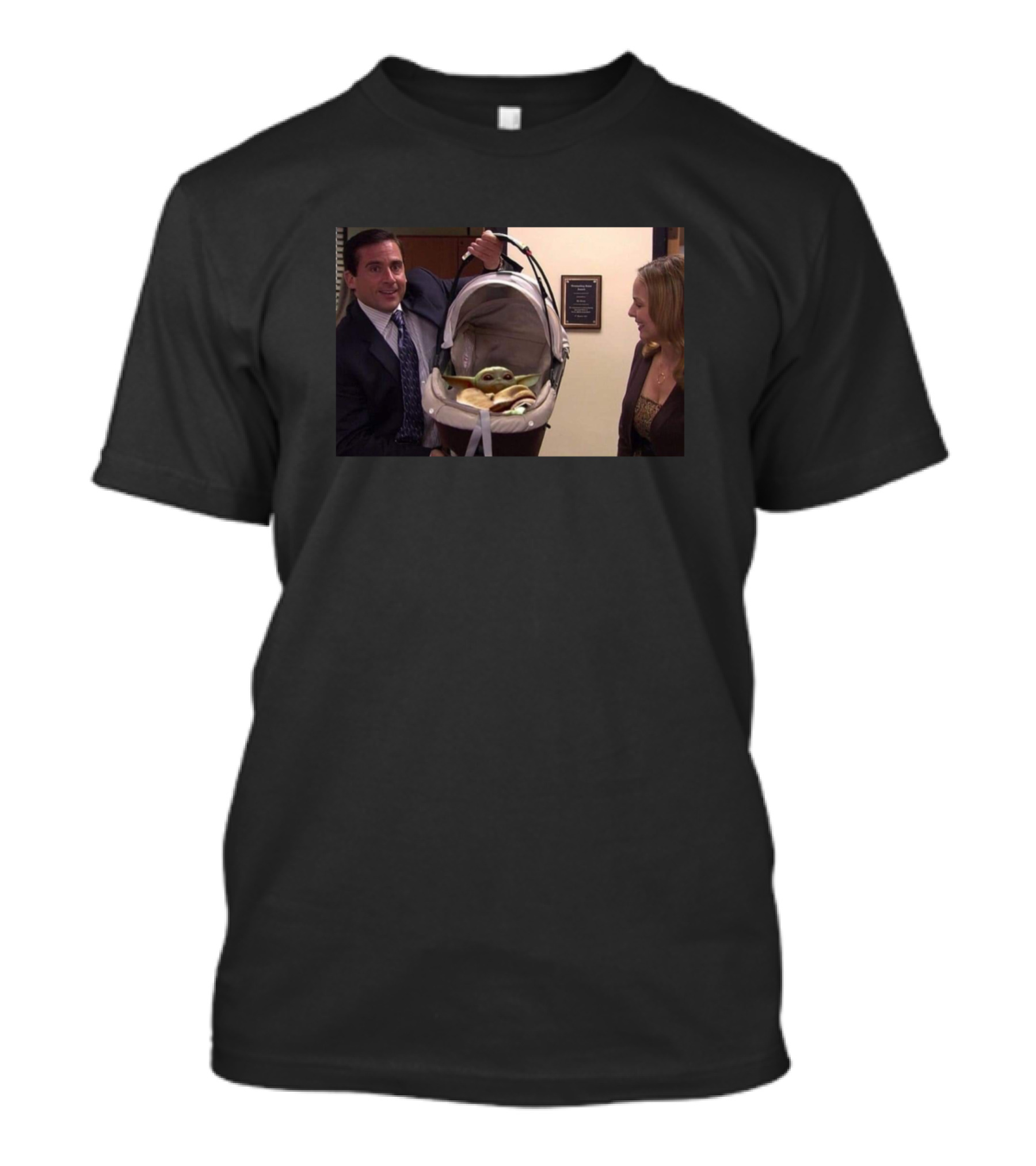 The Office Baby Shower With Baby Yoda In Carrier T-Shirt