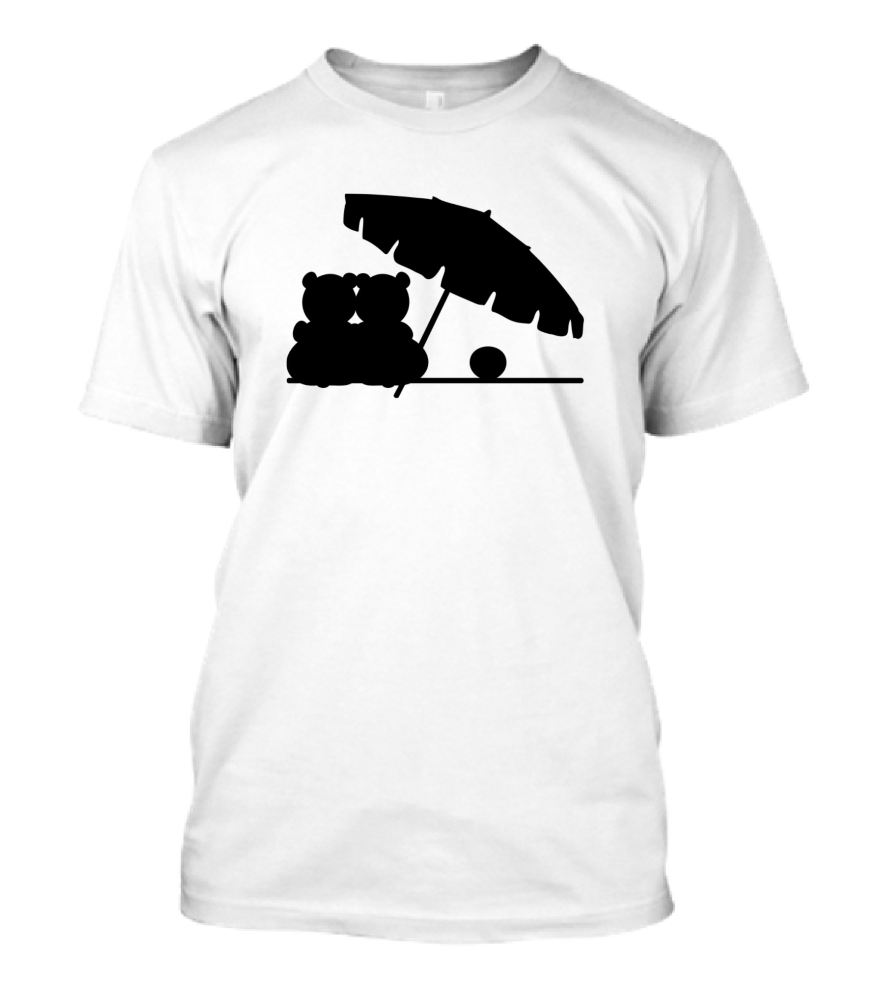 Beach Bear Friendship Umbrella Silhouette Vts2 T-Shirt