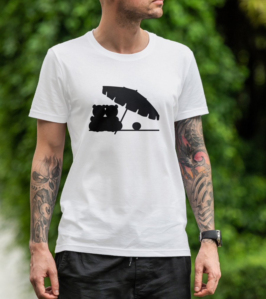 Beach Bear Friendship Umbrella Silhouette Vts2 T-Shirt