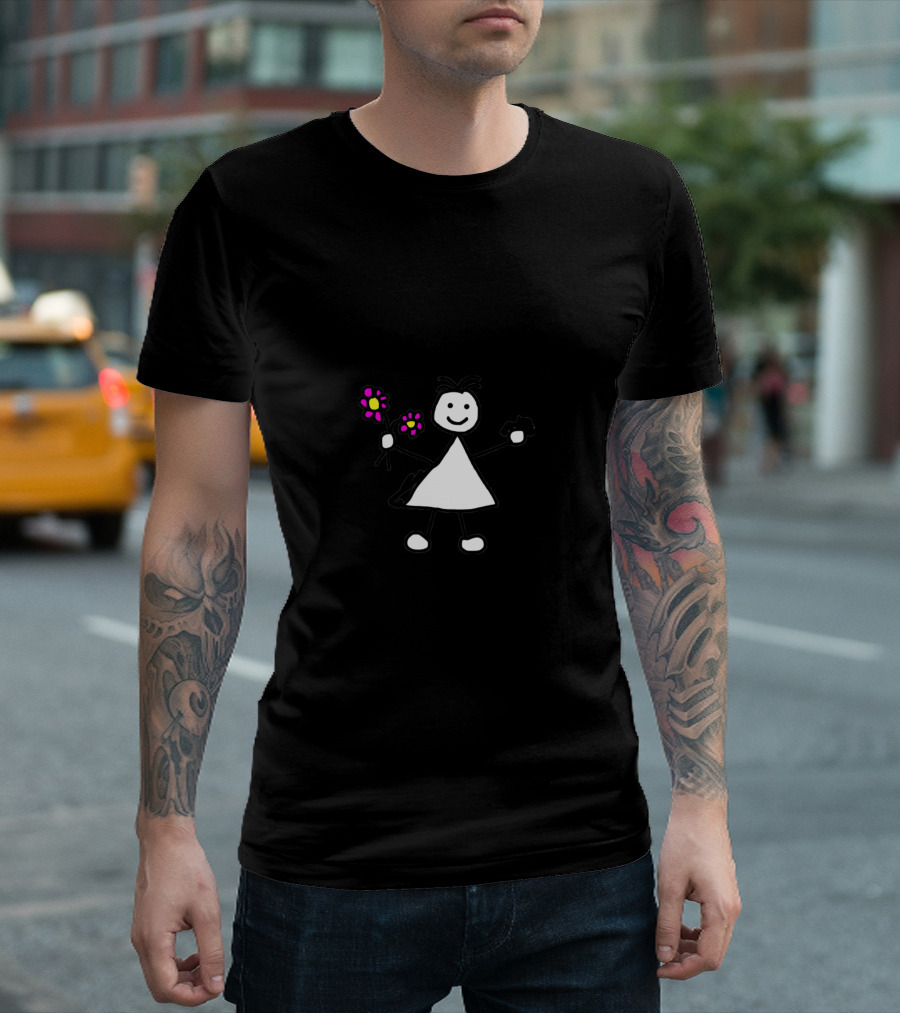 You Can't Keep Me Locked Down Stick Figure Holding Flowers T-Shirt