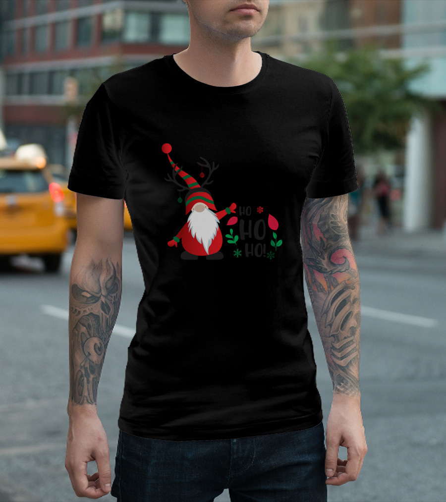 Christmas Ho Ho Ho Cute Xmas Elf Santa Hat T-Shirt