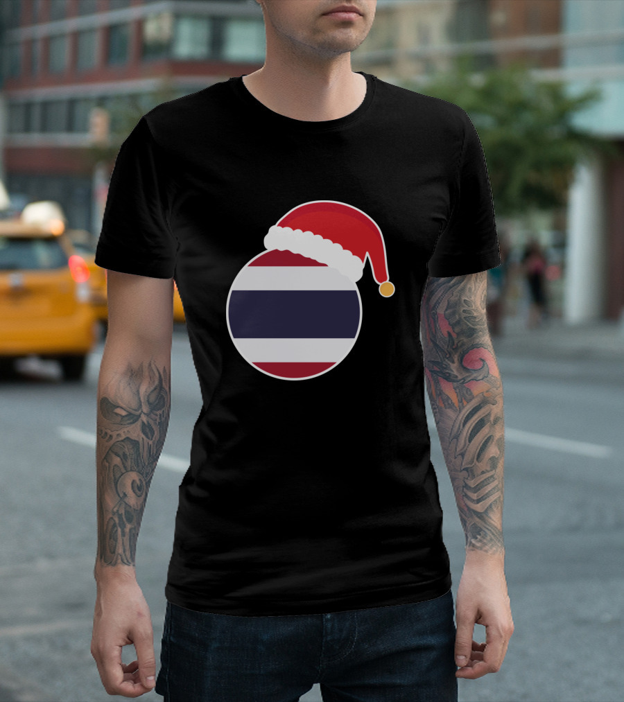 Christmas Thailand Flag Santa Claus Hat T-Shirt