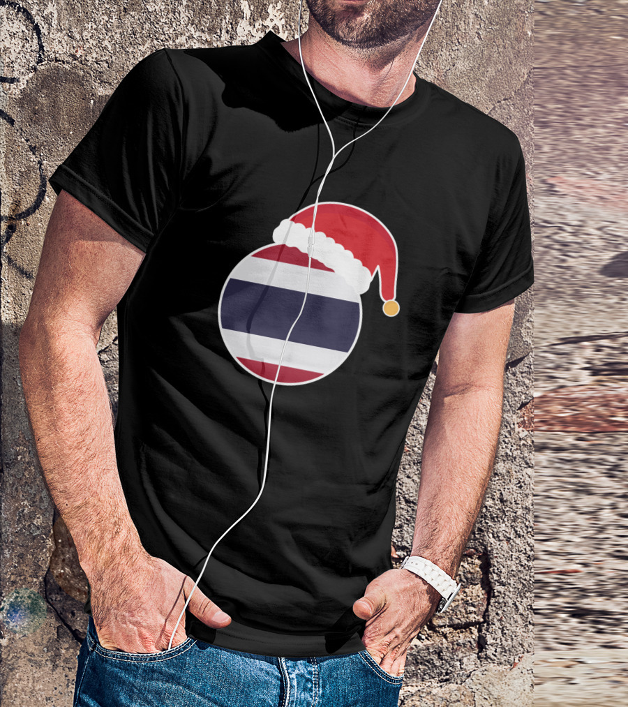 Christmas Thailand Flag Santa Claus Hat T-Shirt