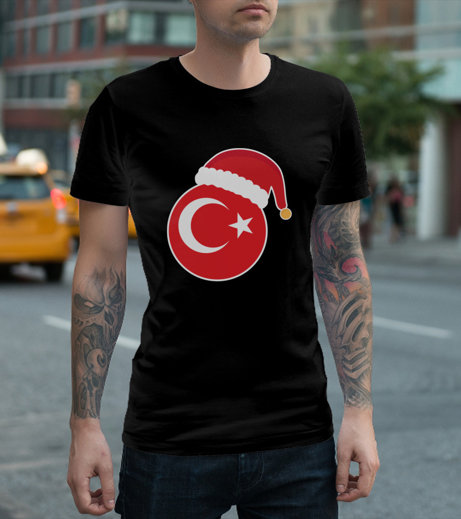 Turkey Flag With Santa Hat Christmas T-Shirt