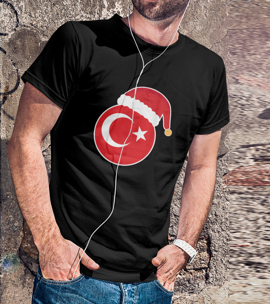 Turkey Flag With Santa Hat Christmas T-Shirt