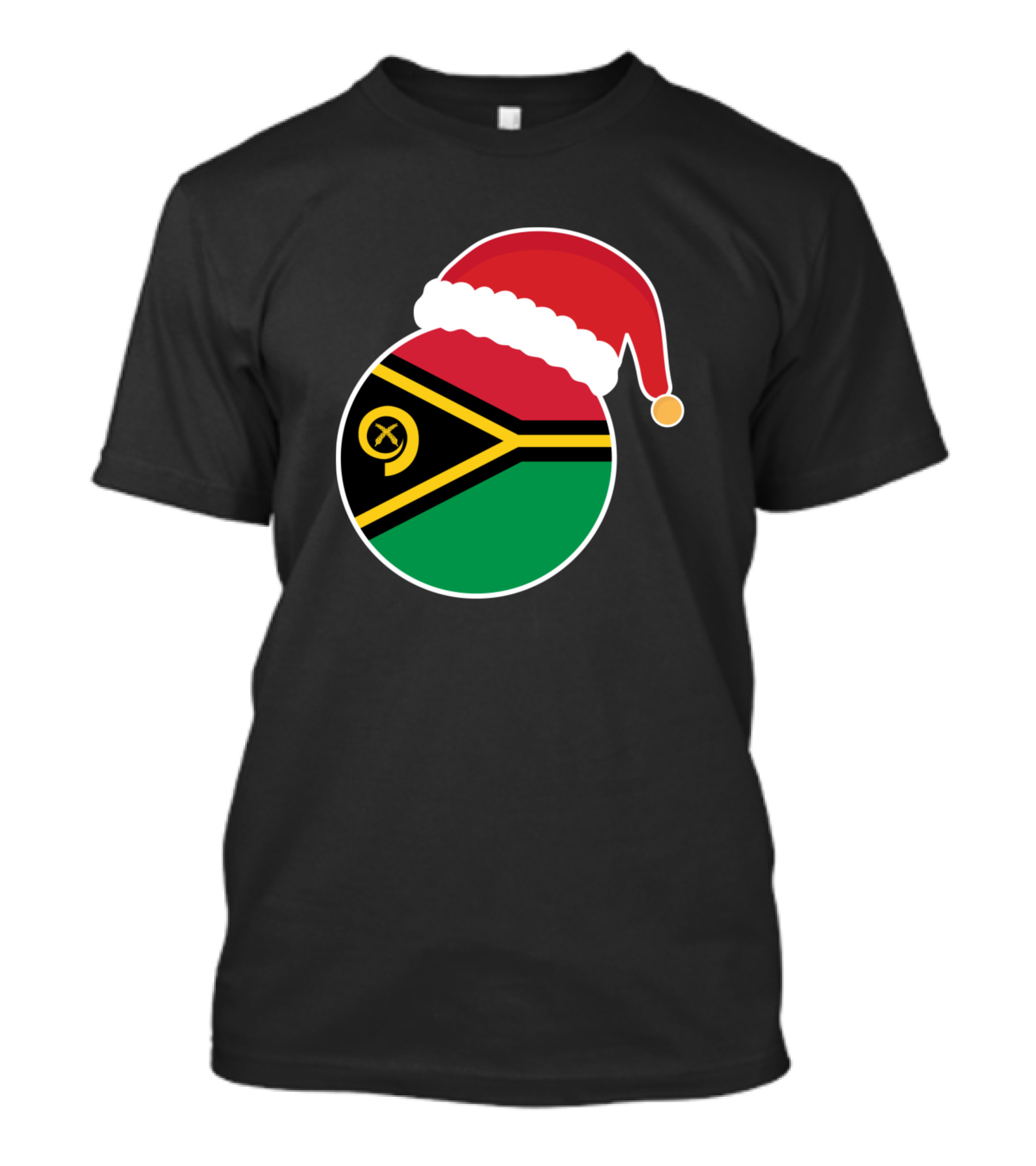 Christmas Vanuatu Flag Santa Hat T-Shirt