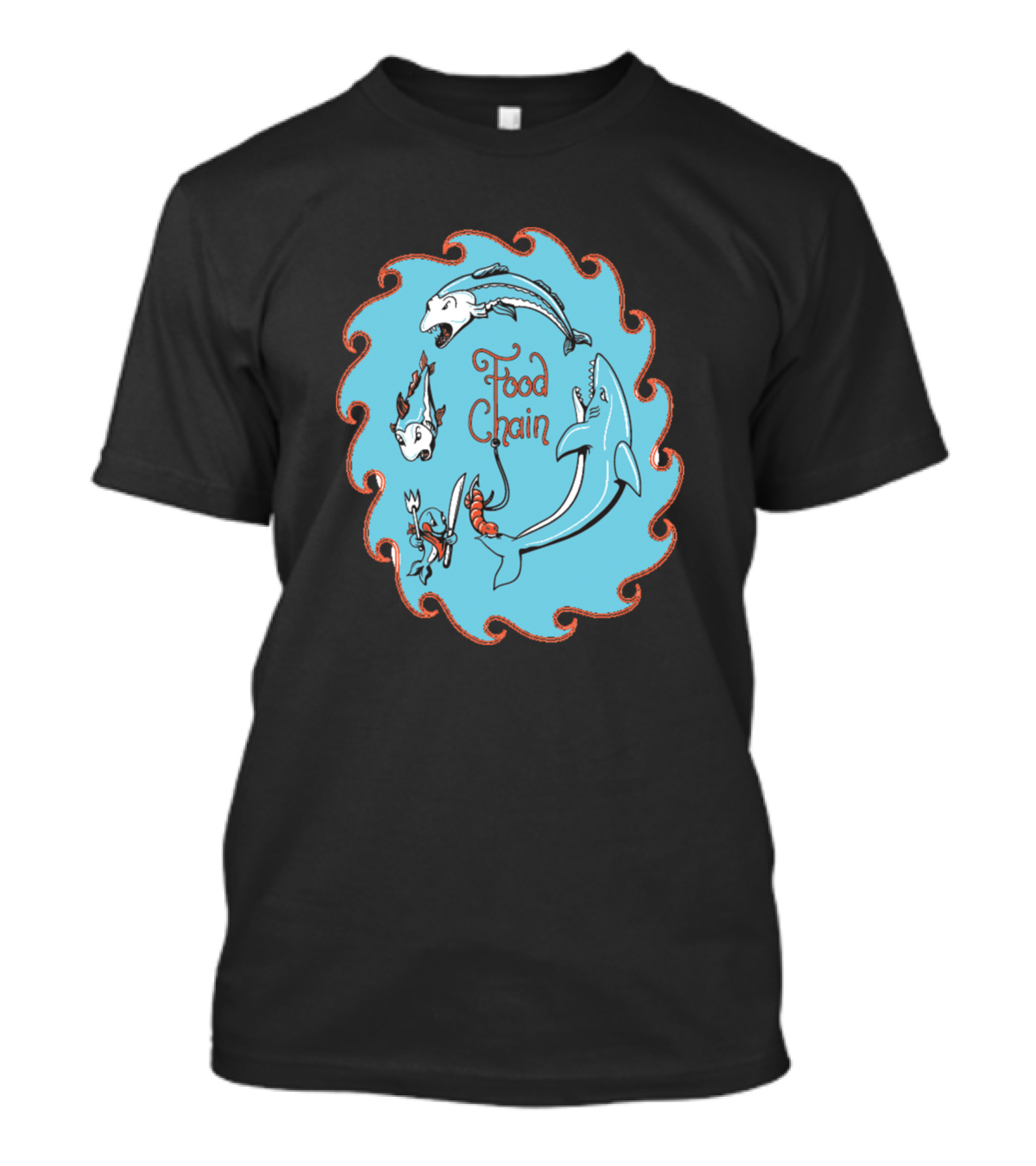 Food Chain Awesome Ocean Life Lover Sea Creatures Circle T-Shirt
