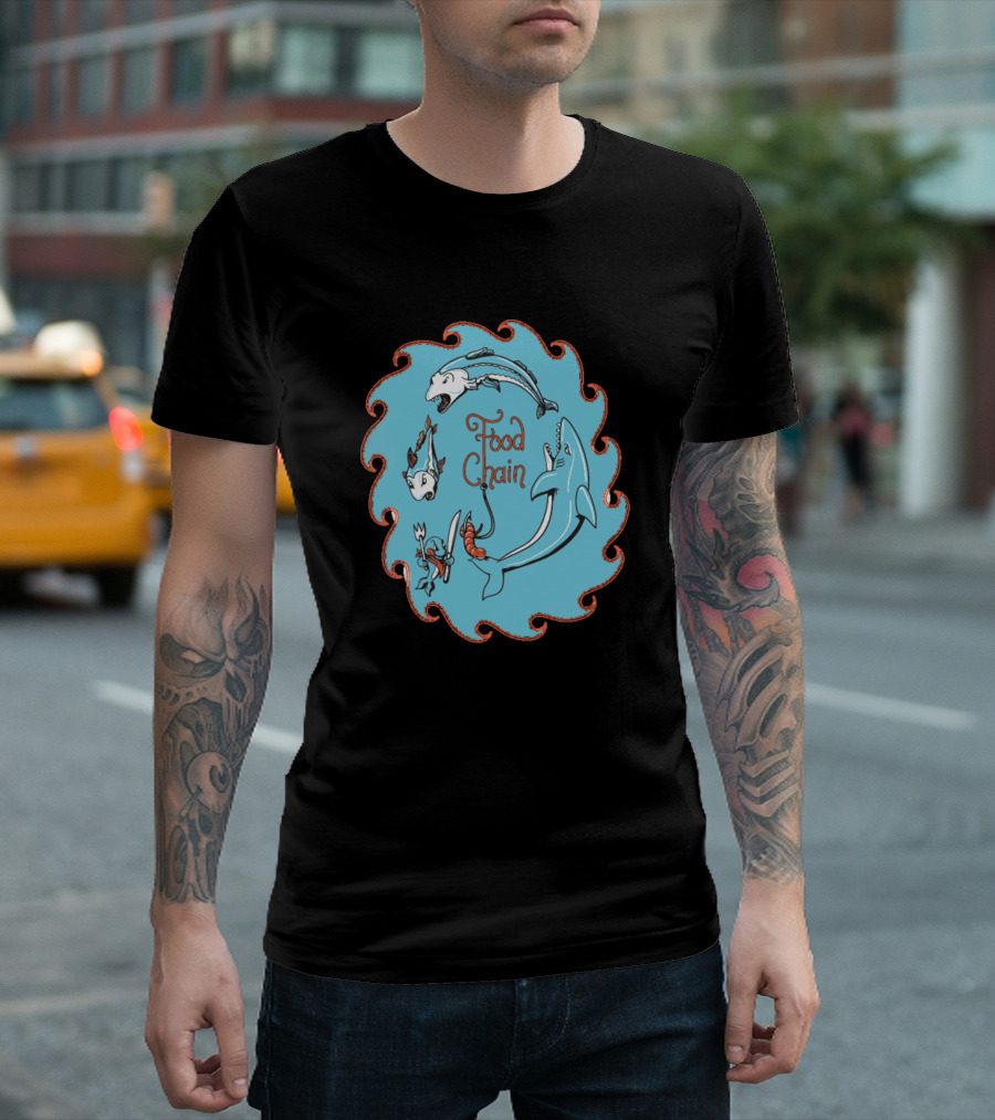 Food Chain Awesome Ocean Life Lover Sea Creatures Circle T-Shirt