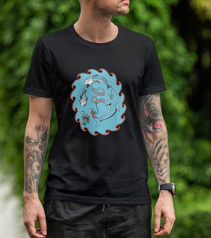 Food Chain Awesome Ocean Life Lover Sea Creatures Circle T-Shirt