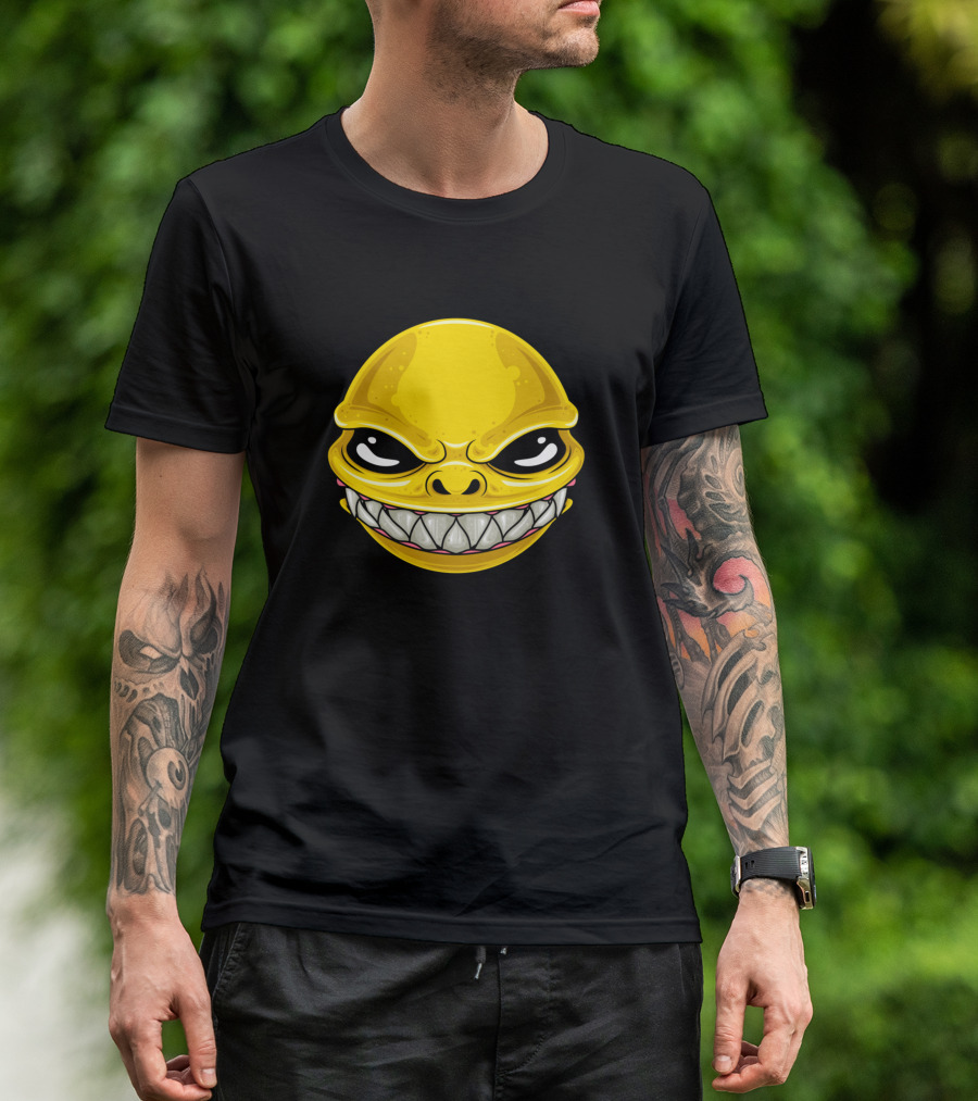 Funny Lemon Monster Smiling Face With Sharp Teeth T-Shirt