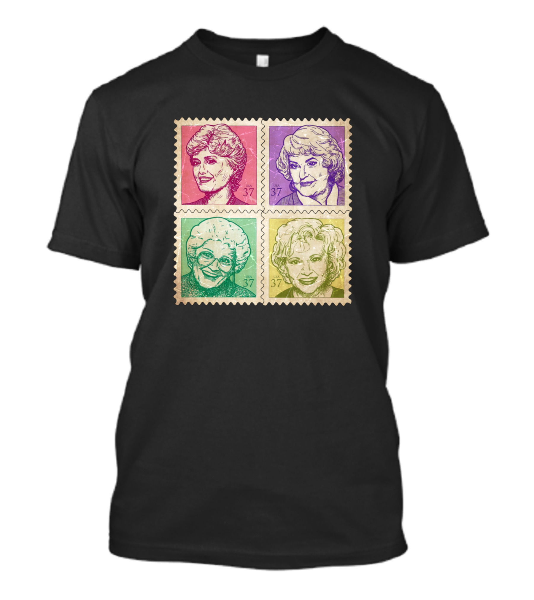 Golden Girls Postage Stamps 37 Vintage Portrait Series T-Shirt