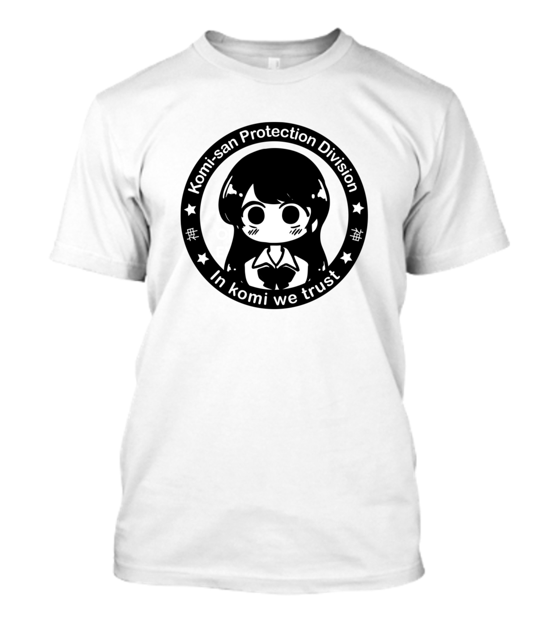 Komi-San Protection Division In Komi We Trust Badge Style Chibi Character T-Shirt