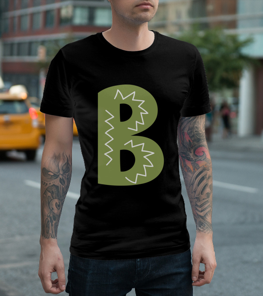Letter B Forest Night Alphabet Wild Nature Elements T-Shirt