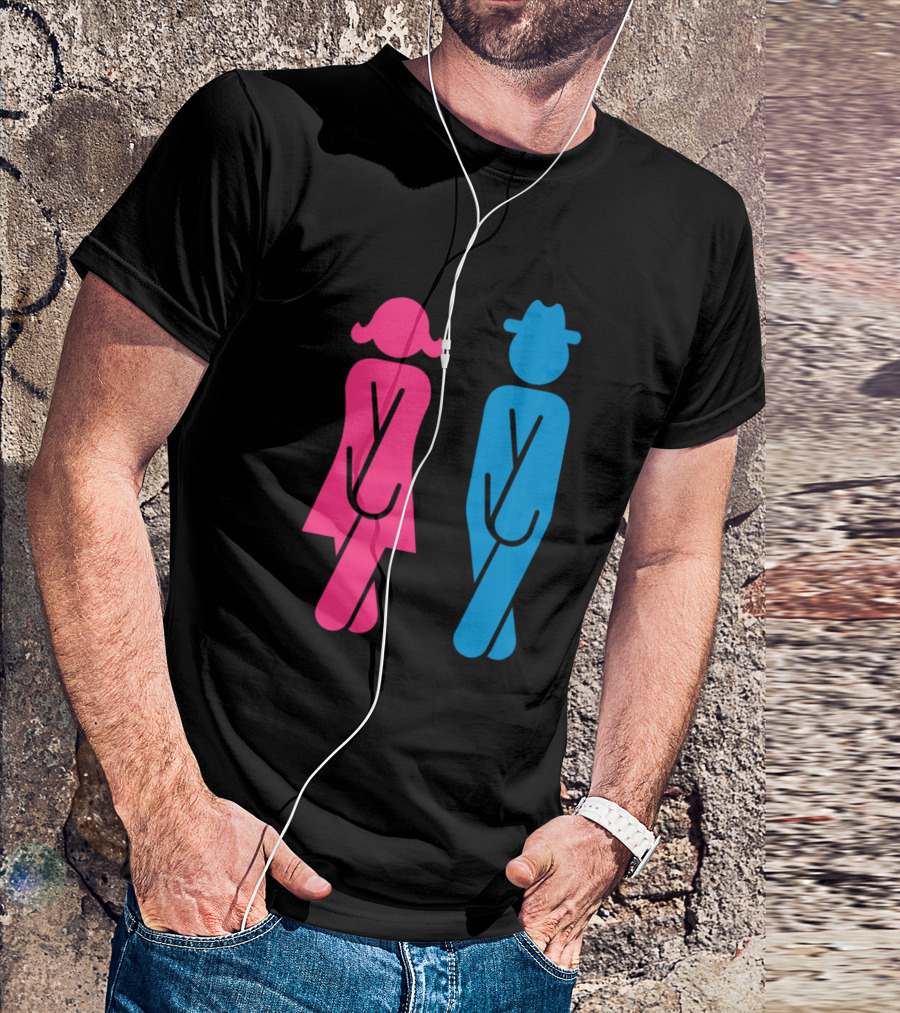 Restroom Figures In Need Vts2 Pink Woman Blue Man T-Shirt
